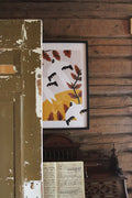 Swallows Over Field Poster
